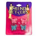 Trend Setters 4 Piece Shiny Butterfly Hair Clips in Pink and Blue