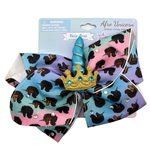 Afro Unicorn 7" Light Up Hair Bow with Sequins and Golden Crown Accessory