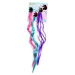 Afro Unicorn 3 Pack Faux Hair clips with Colored Extension Attached