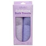 Celavi 2 Pack Exfoliating Shower Safe and Washable Bath Towels