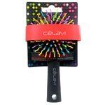 Celavi Magis S Curl Mini Circular Detangling Brush with Rainbow Bristles and Mirror